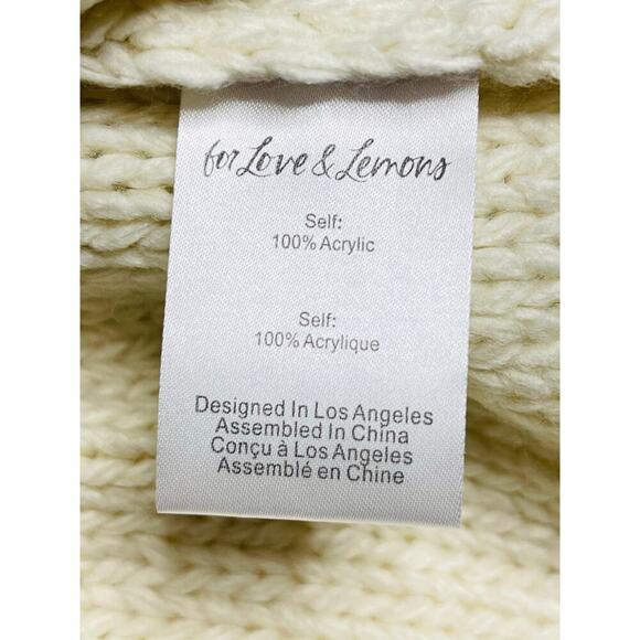 For Love & Lemons womens Keke Cable Knit Tank size 1X New Cream - Picture 8 of 10